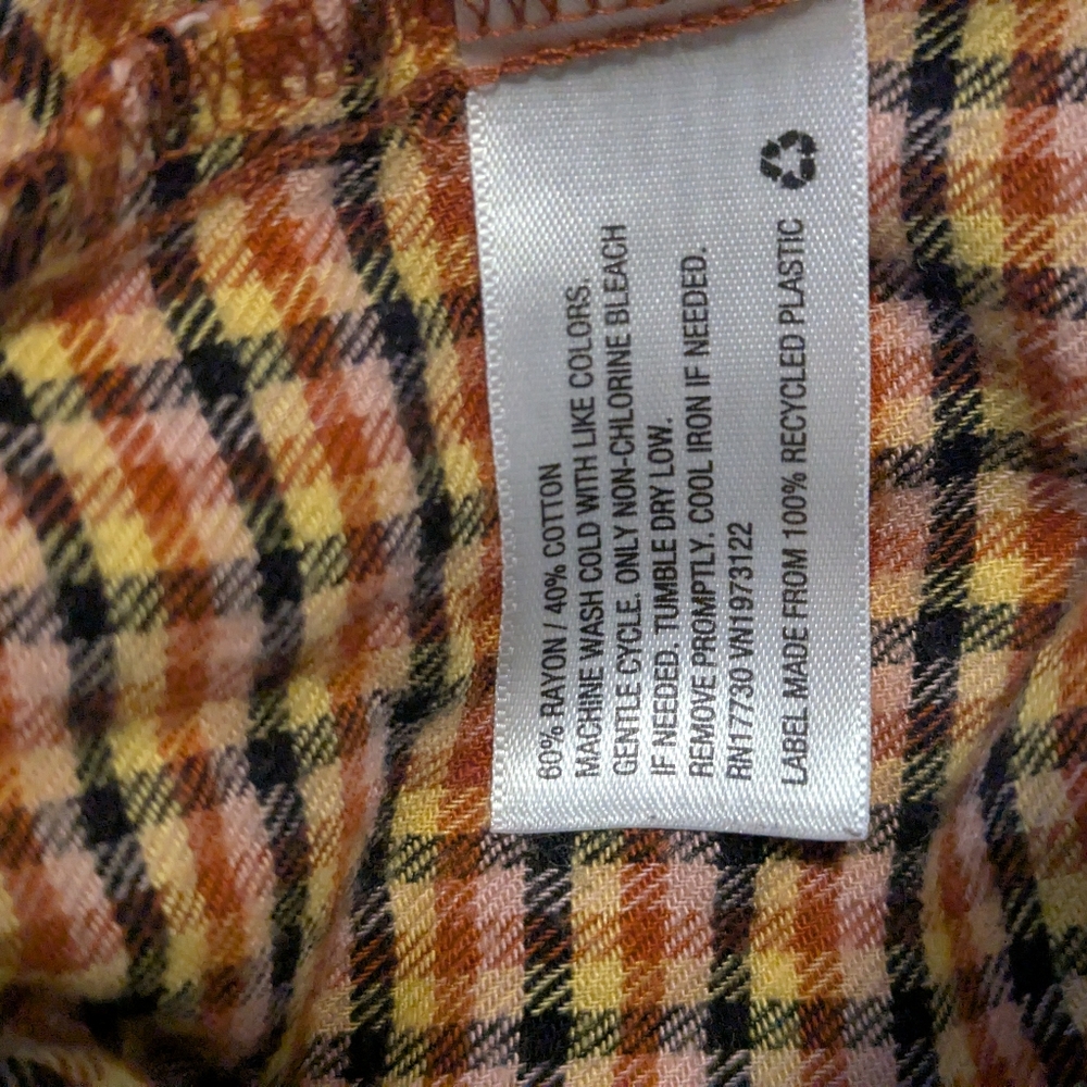 Wild fable orange Black dress Checkered Halloween Fall Mini Cotton Blend - Picture 2 of 4